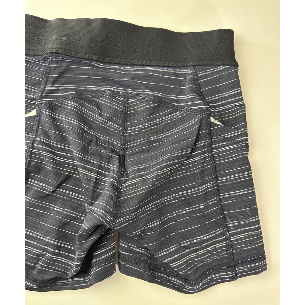 Lululemon What The Sport Short Stripe Pockets Run Stretch Blue Black Size 2 - Picture 12 of 15